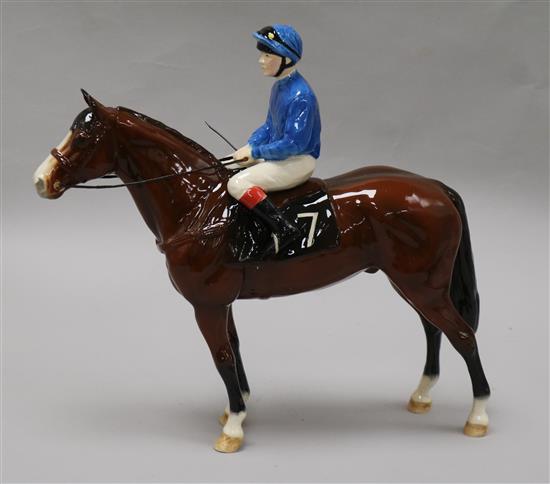 A John Beswick group Racehorse and Jockey, 201/250 height 29cm, with box